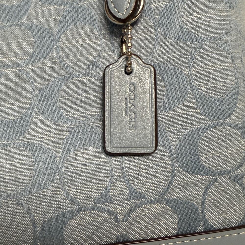 Coach Mollie Tote Bag 25 Signature C Light Blue - Picture 11 of 12